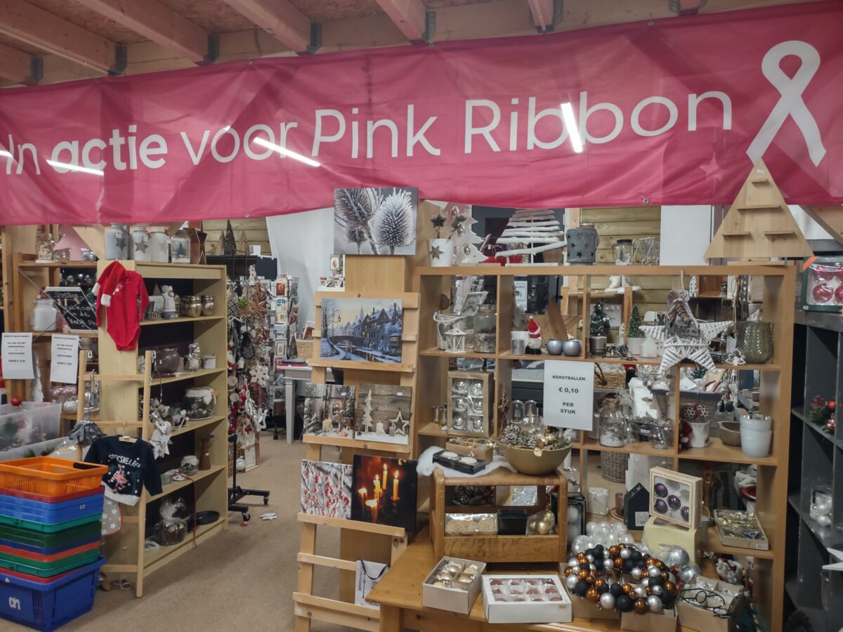 Kerstfair in kringloopwinkel; opbrengst naar Pink Ribbon