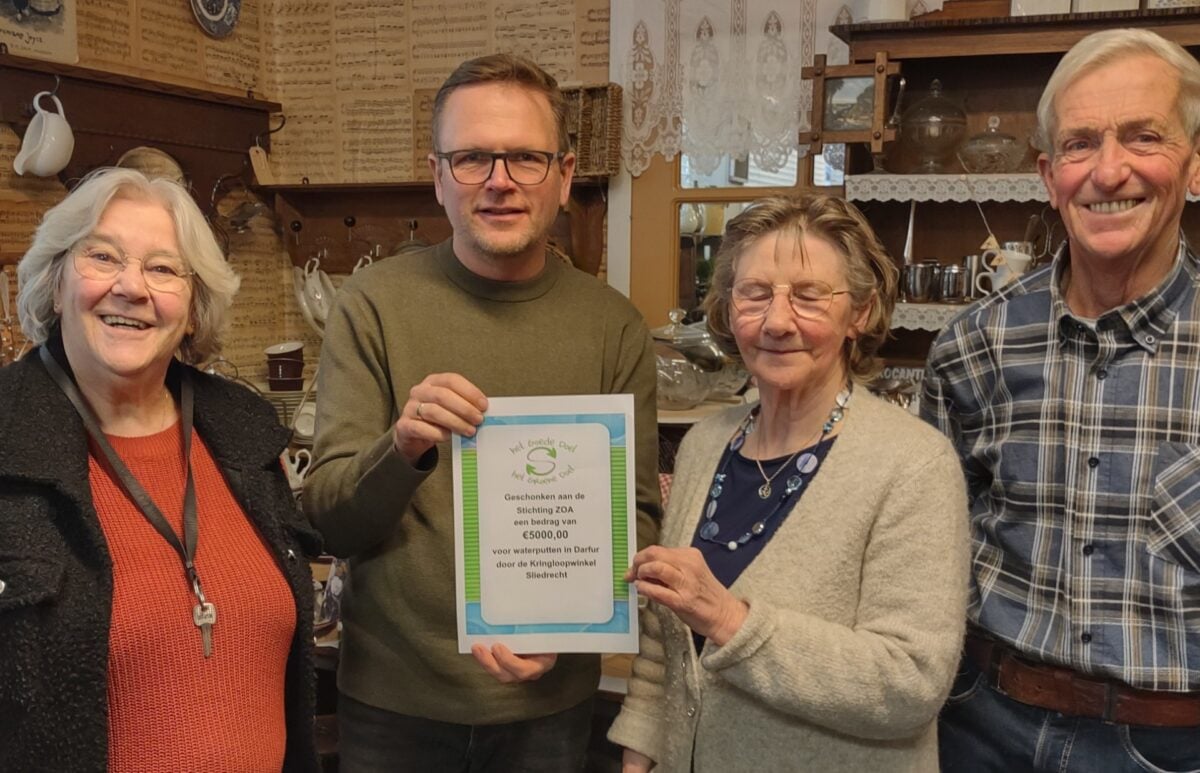 Kringloopwinkel Sliedrecht schenkt ZOA duizenden euro’s voor noodhulp