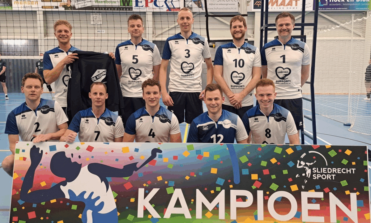 Sliedrecht Sport Heren5 eerste kampioen dit seizoen bij senioren